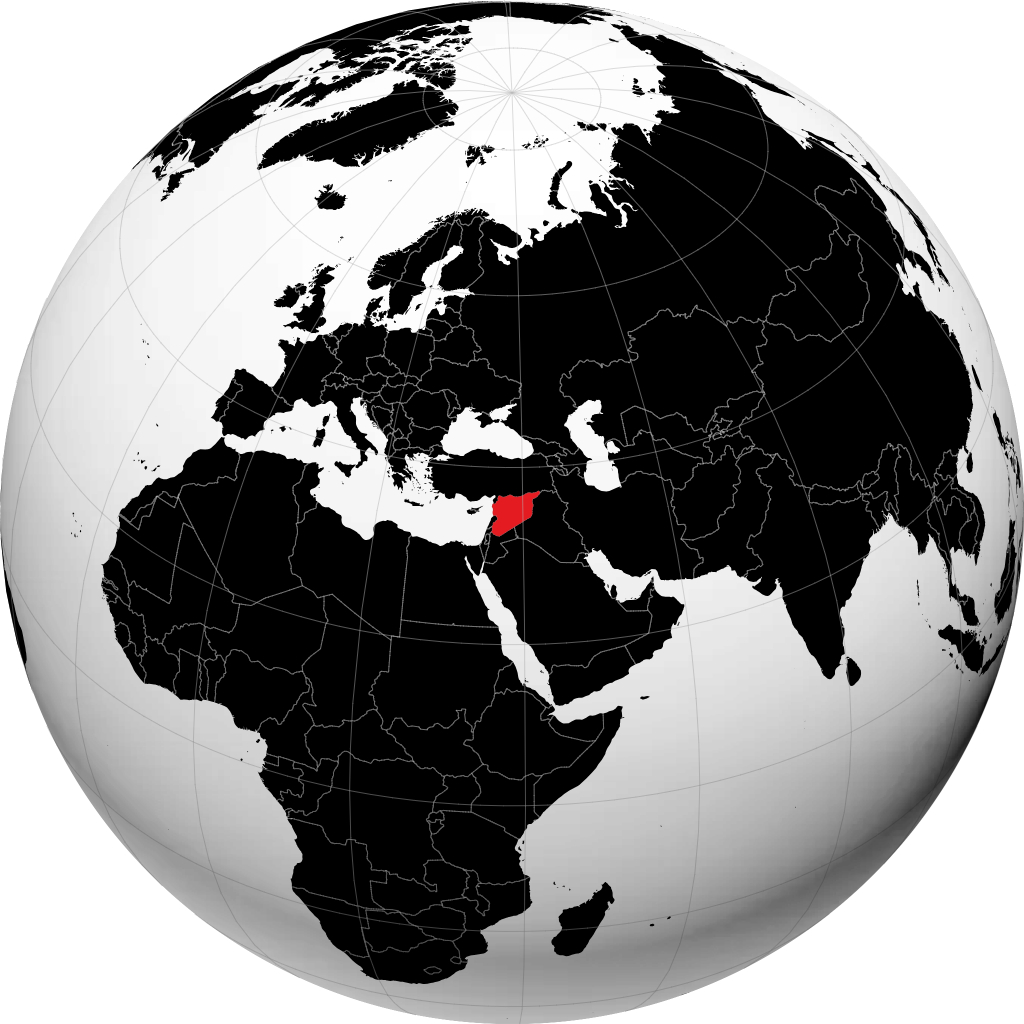 Syrien auf dem Globus