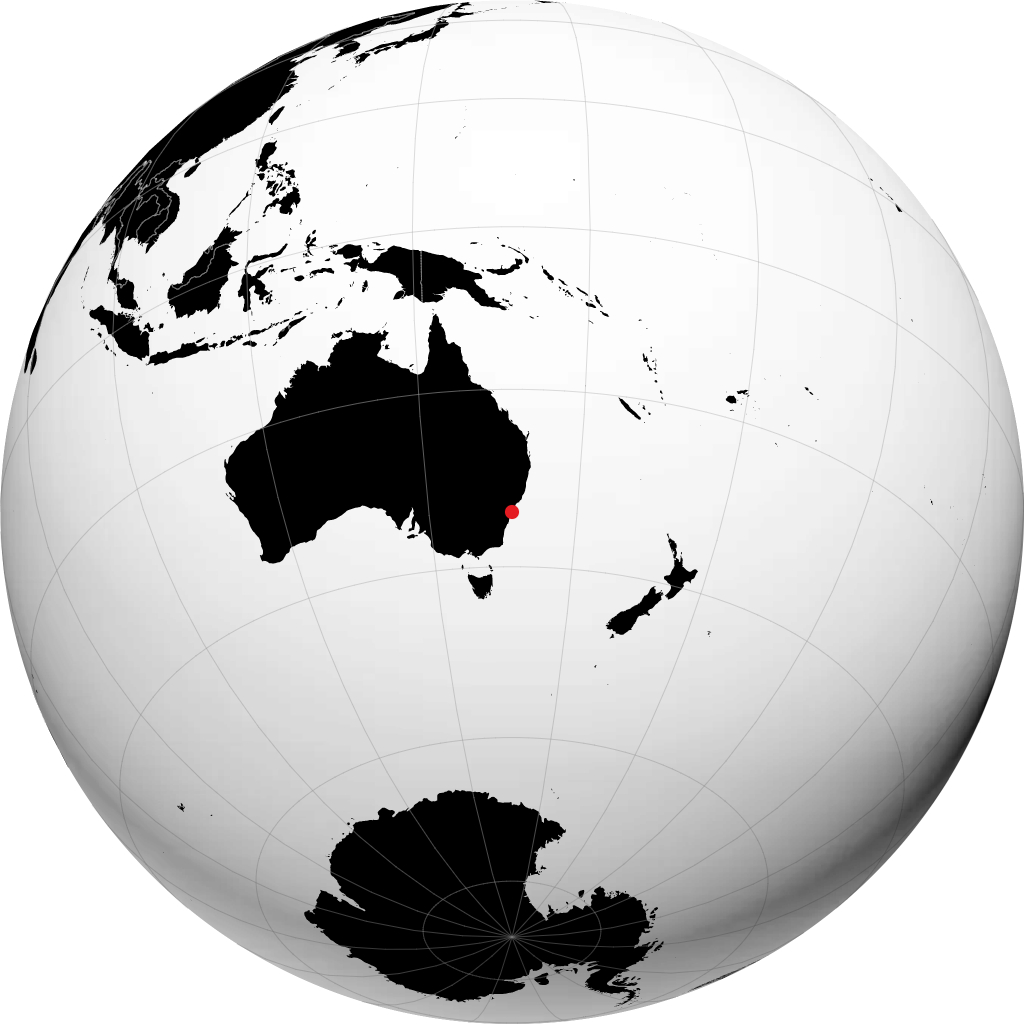 Sydney auf dem Globus