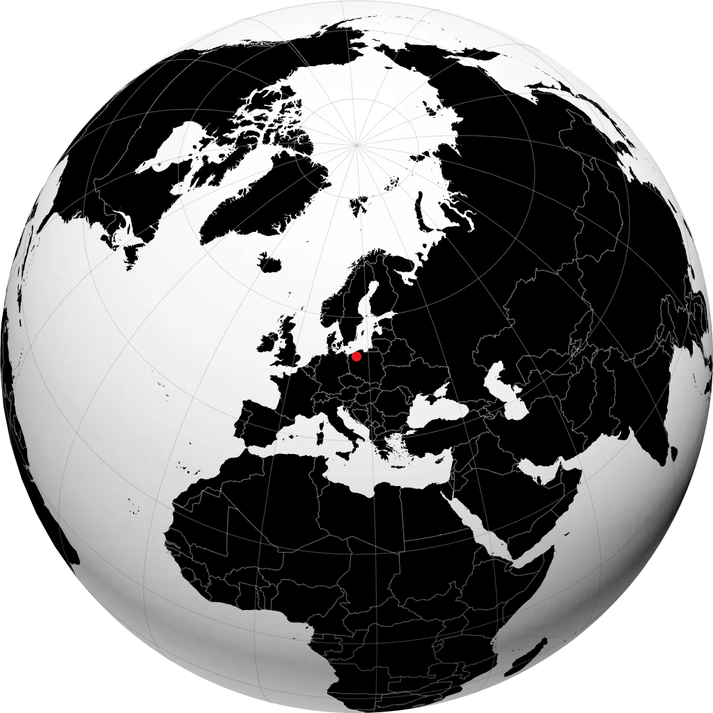 Szczecinek auf dem Globus