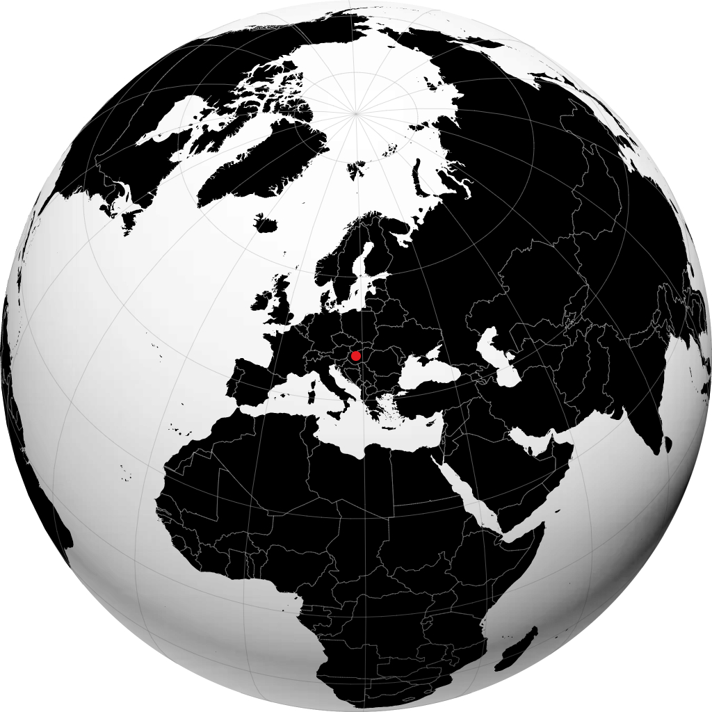 Székesfehérvár auf dem Globus
