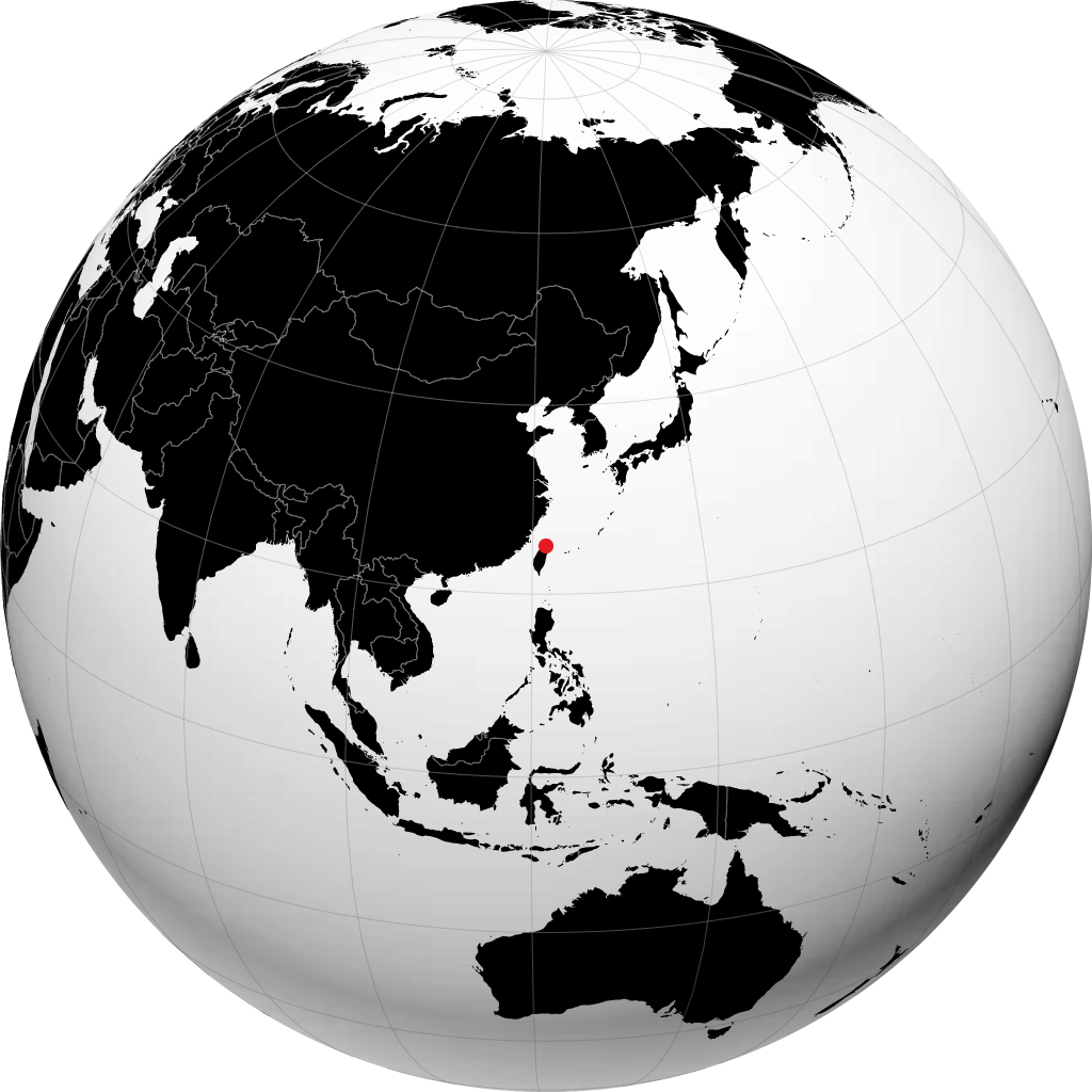 Taipeh auf dem Globus