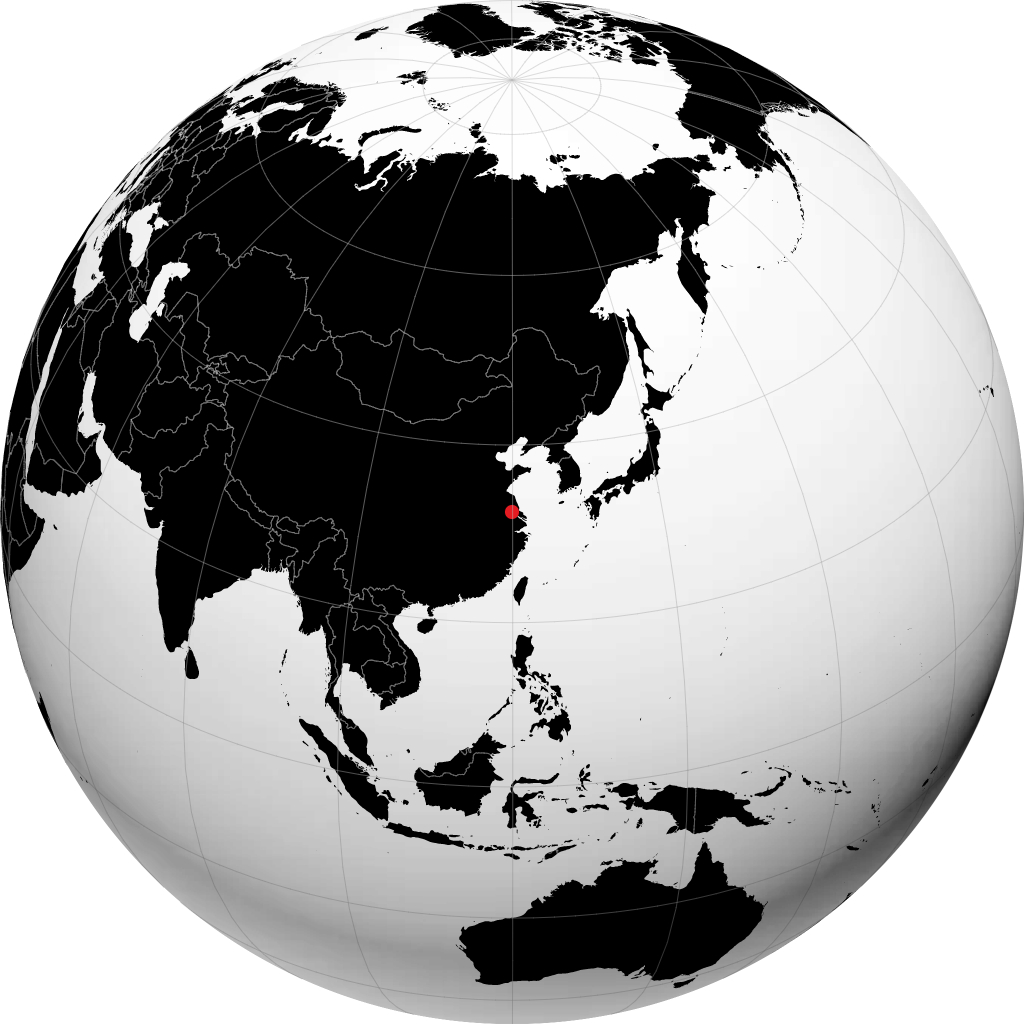 Taizhou auf dem Globus