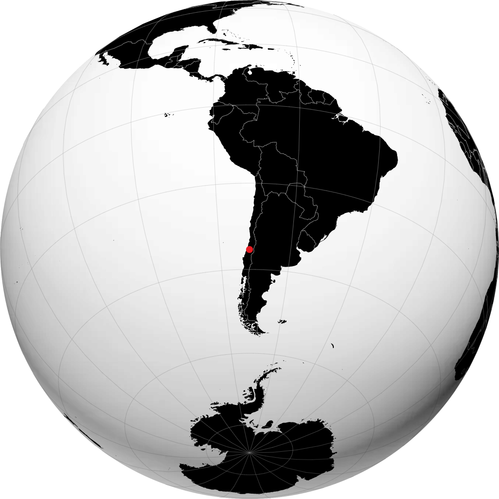 Talca auf dem Globus