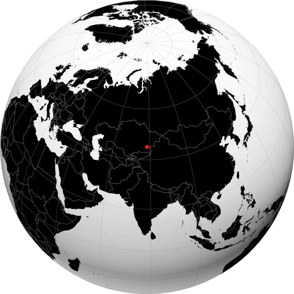 Taldykorgan auf dem Globus