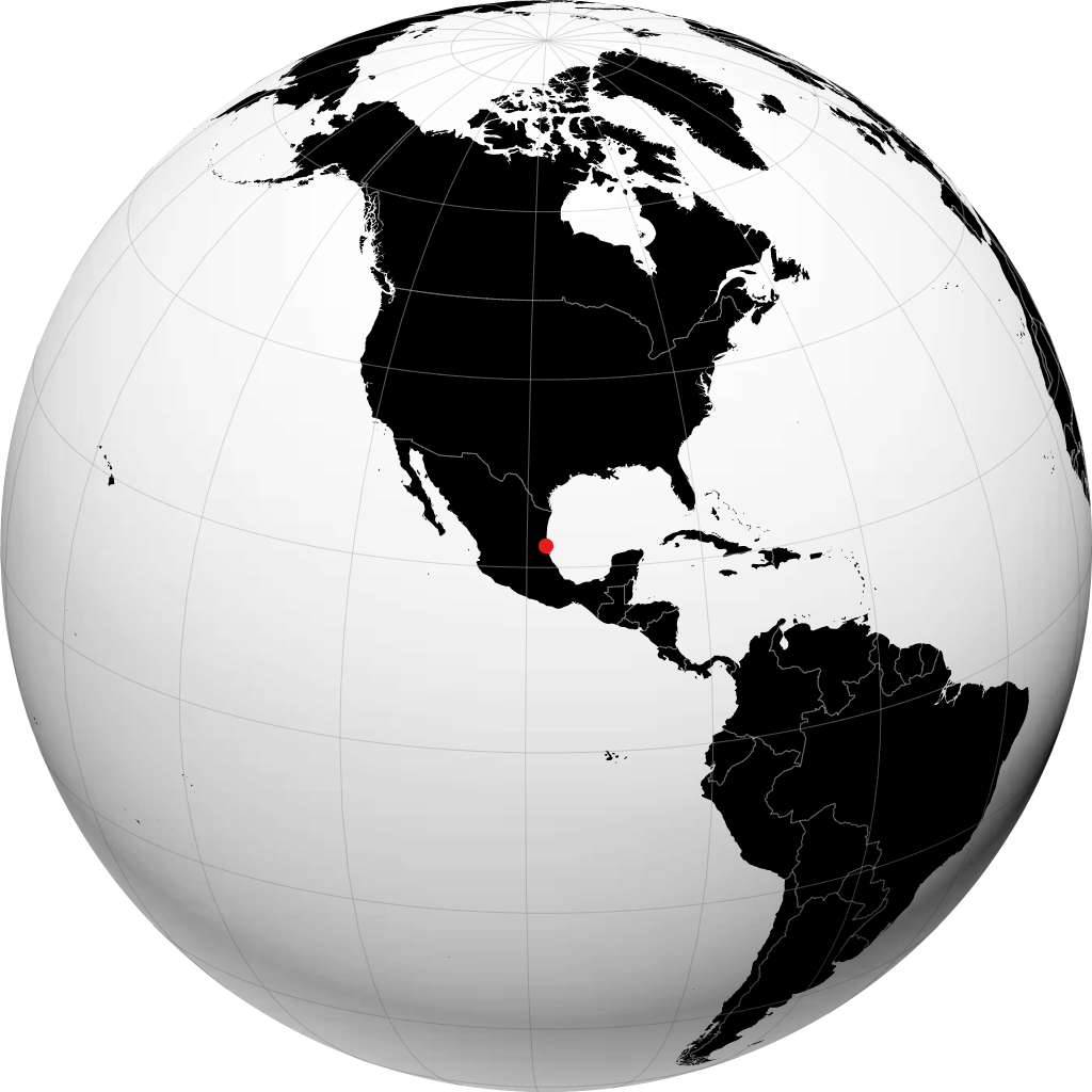 Tampico auf dem Globus