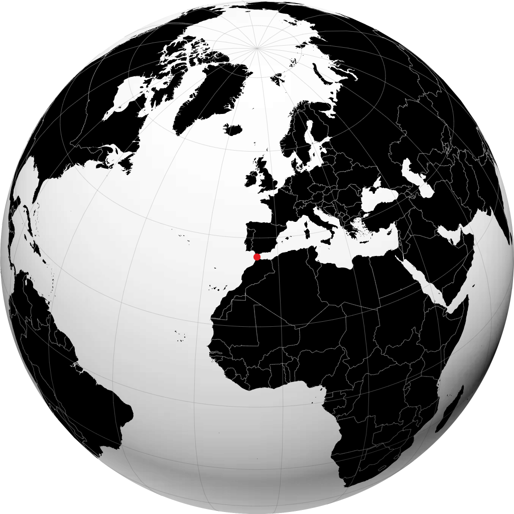 Tanger auf dem Globus