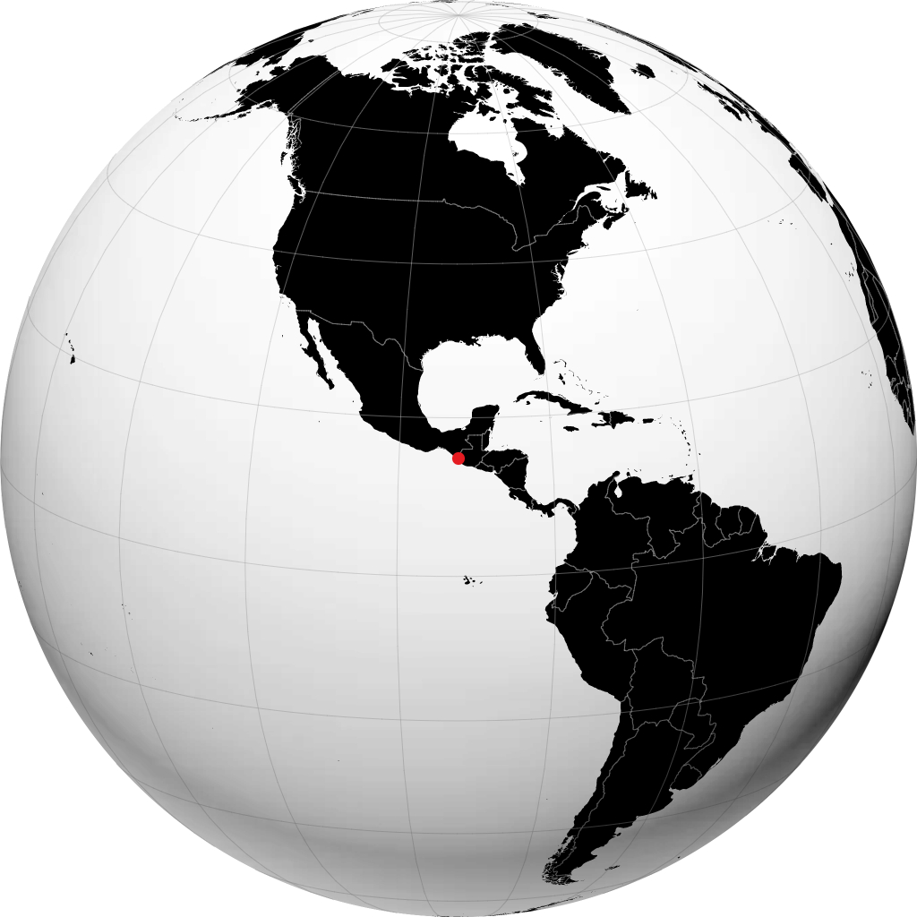Tapachula auf dem Globus