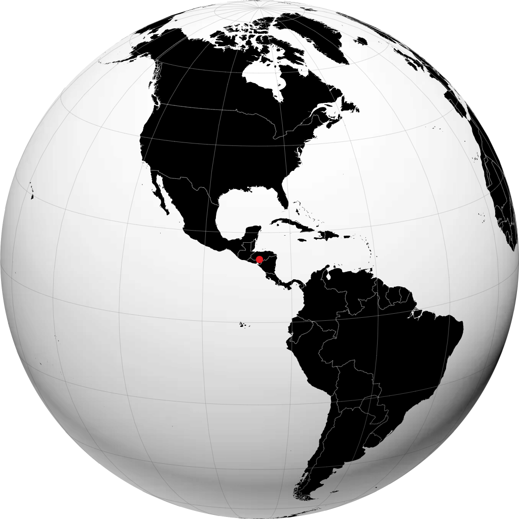 Tegucigalpa auf dem Globus