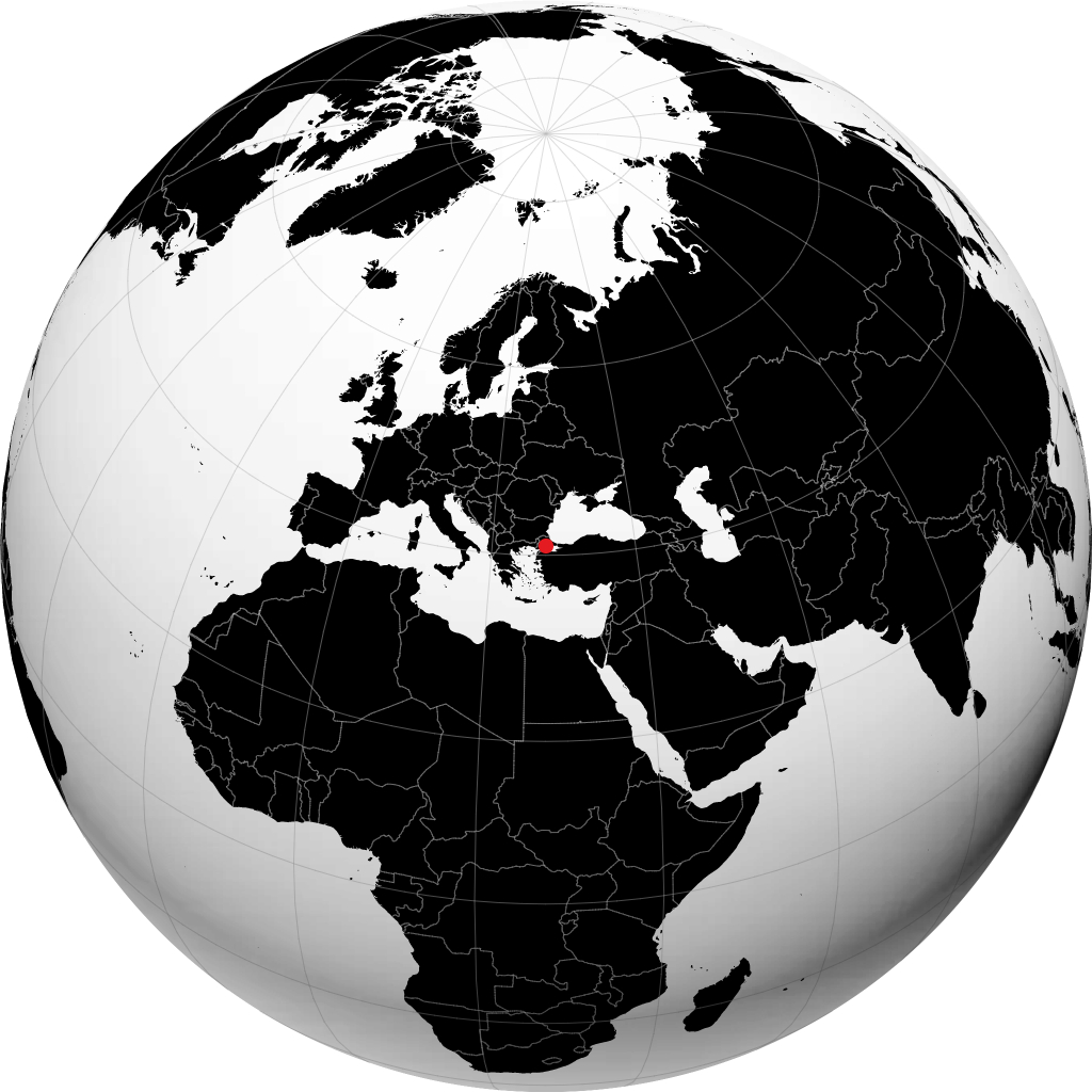 Tekirdağ auf dem Globus