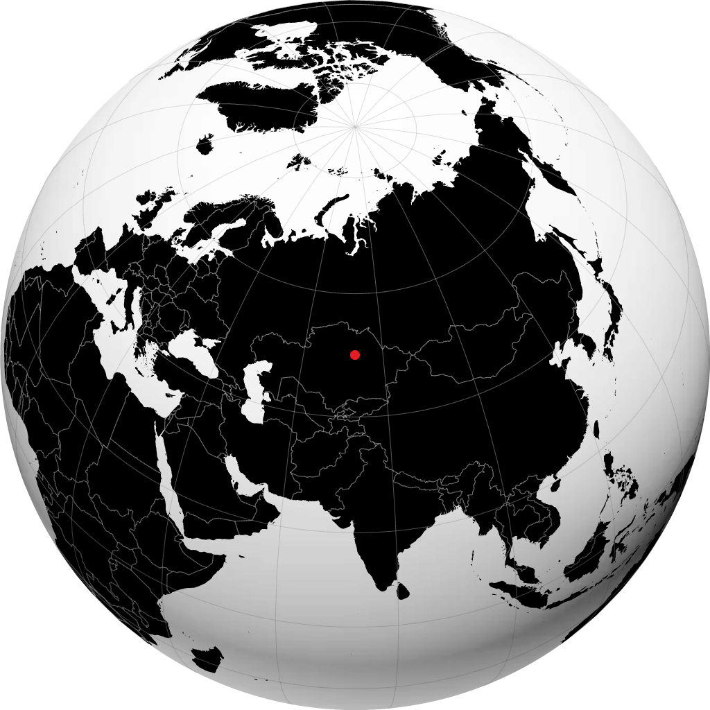 Temirtau auf dem Globus