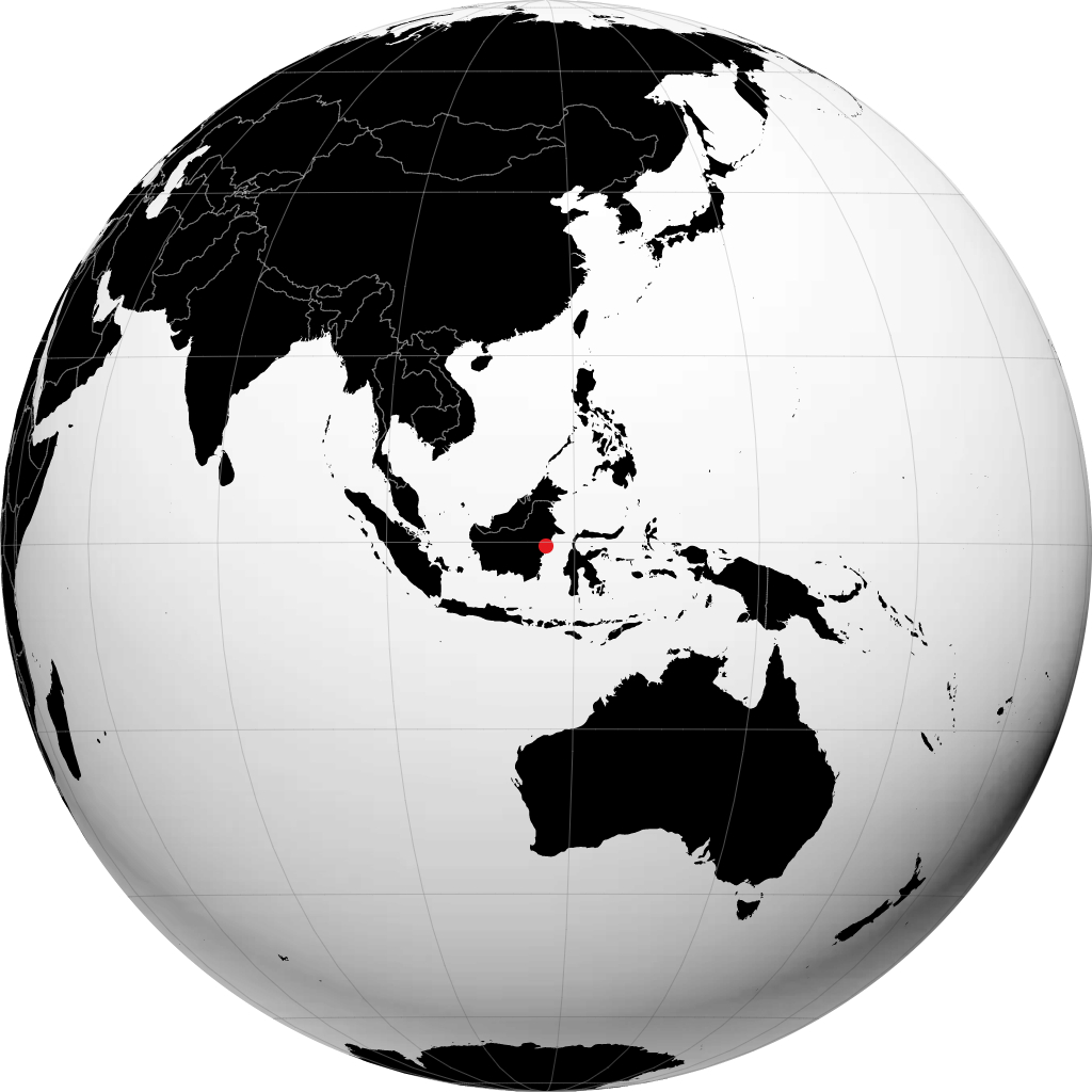 Tenggarong auf dem Globus