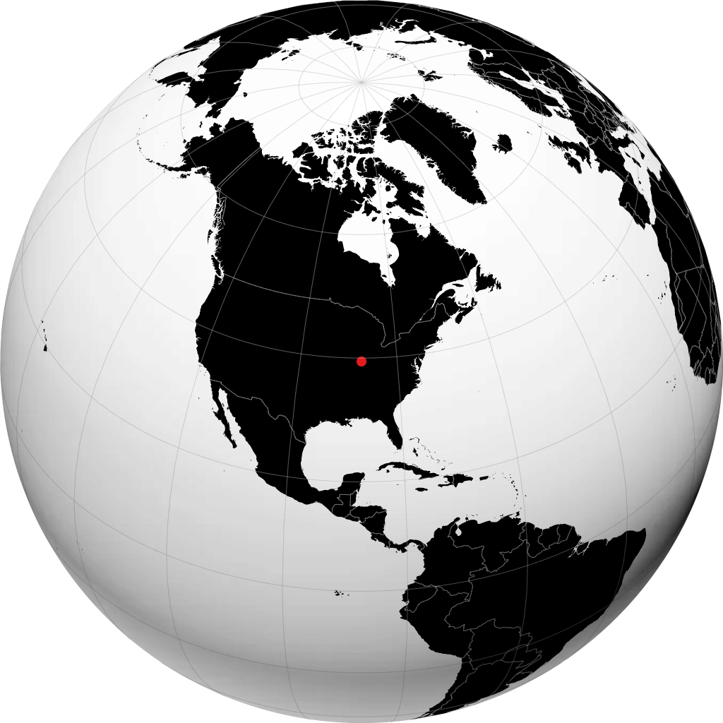Terre Haute auf dem Globus