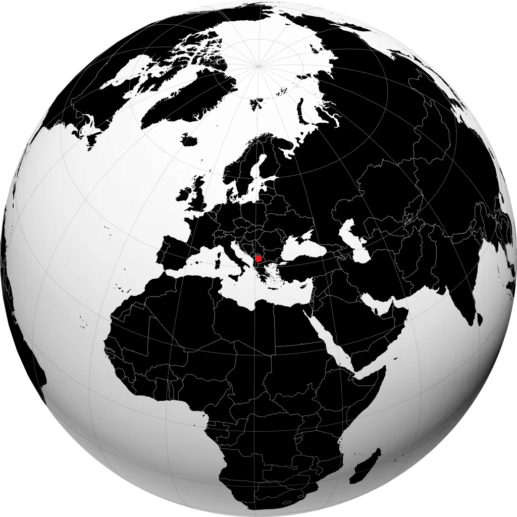 Tetovo auf dem Globus