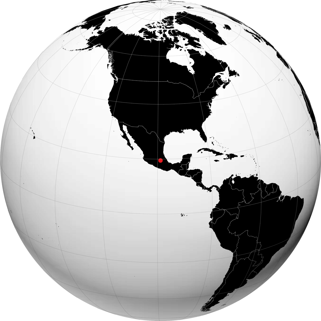 Texcoco auf dem Globus