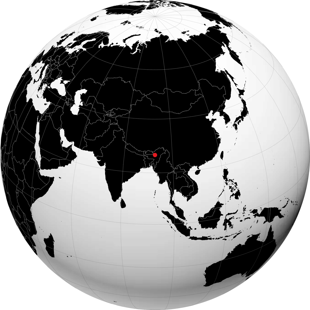 Tezpur auf dem Globus