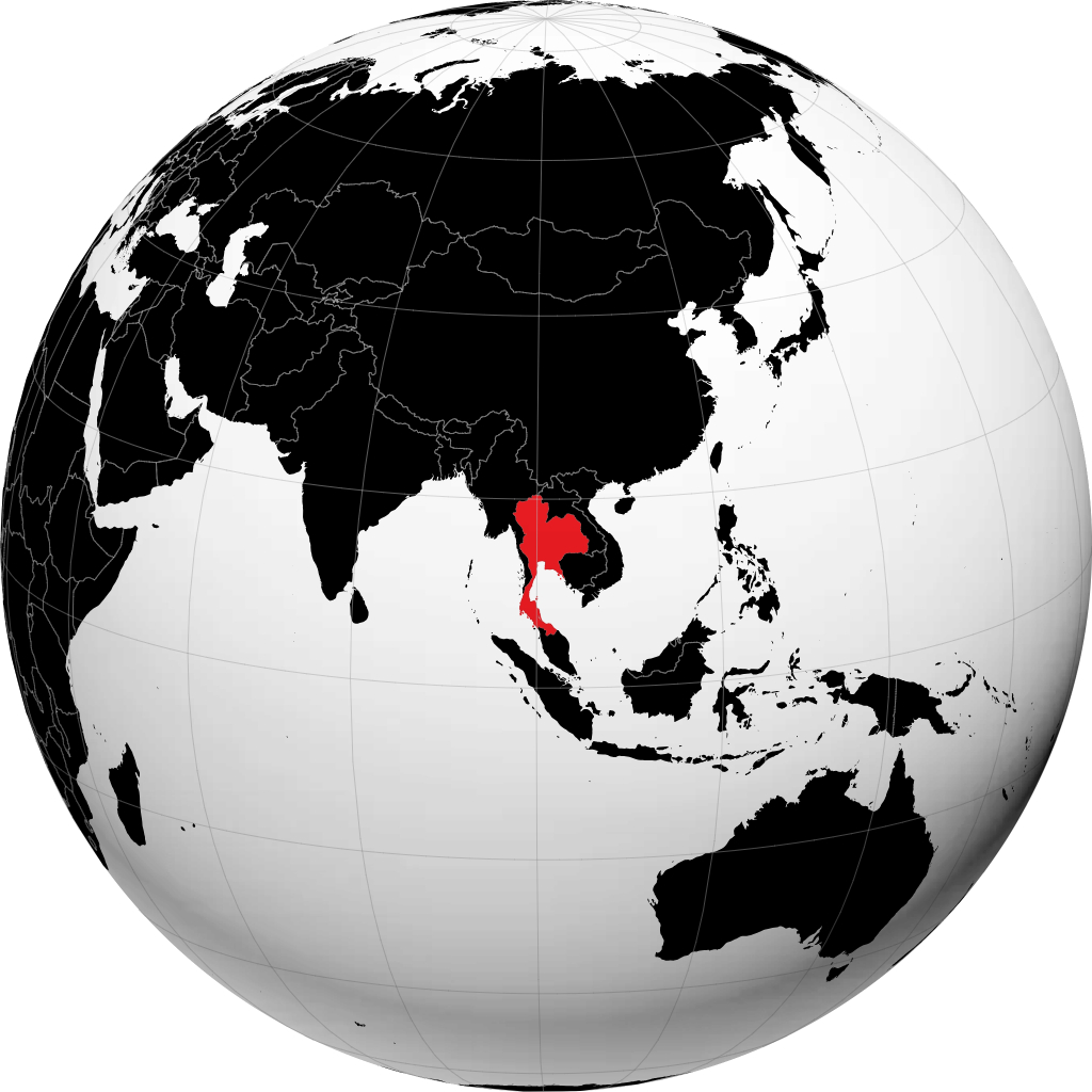 Thailand auf dem Globus