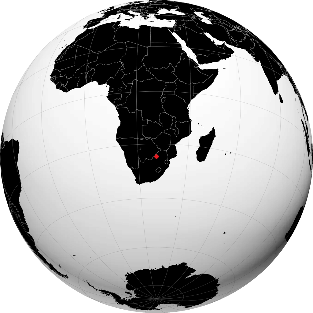 Thabazimbi auf dem Globus