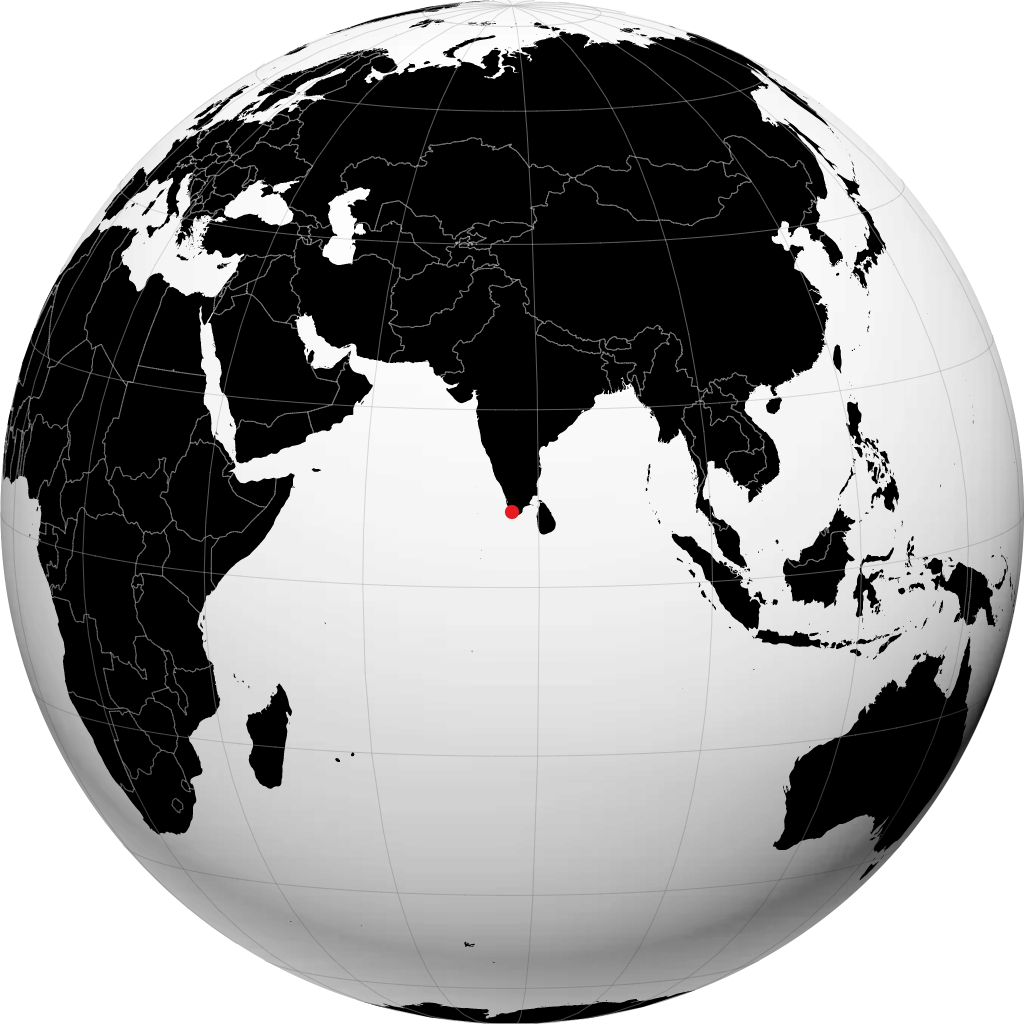 Thiruvananthapuram auf dem Globus