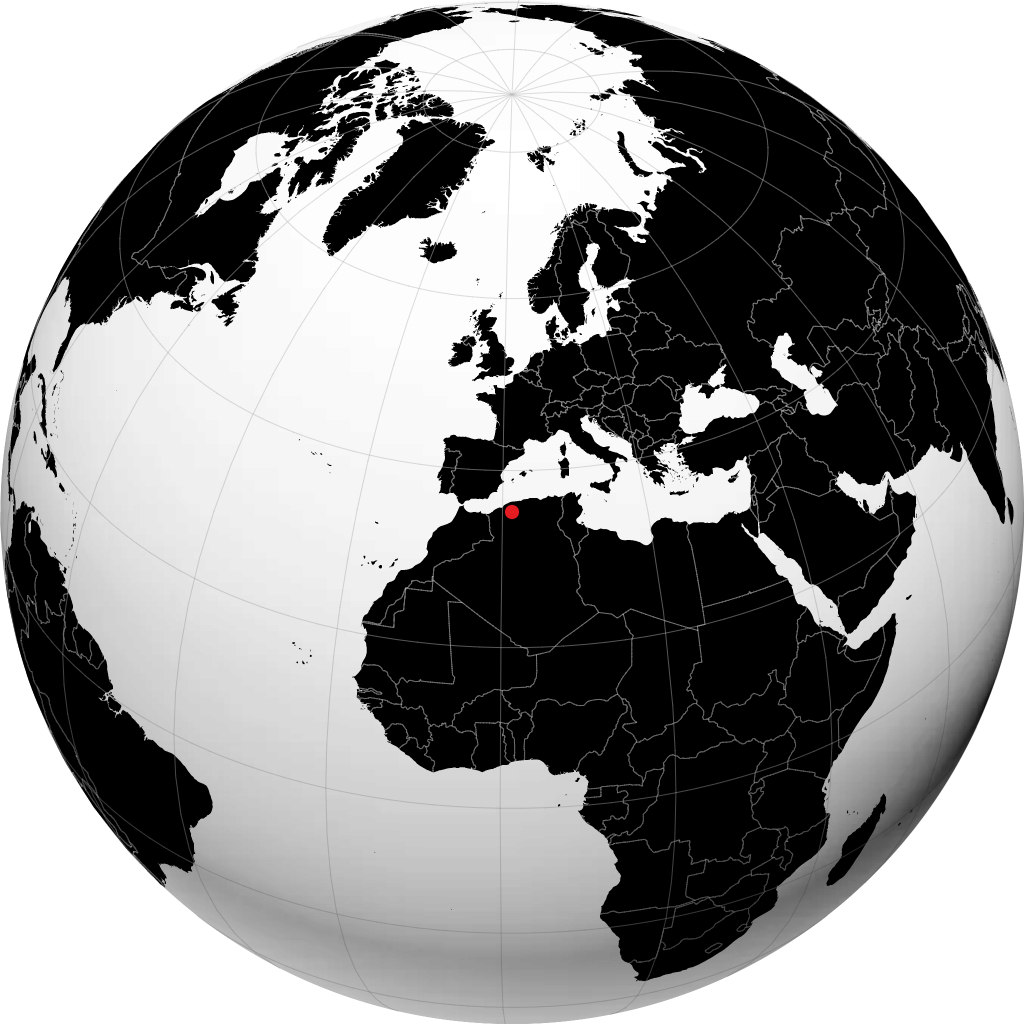 Tiaret auf dem Globus