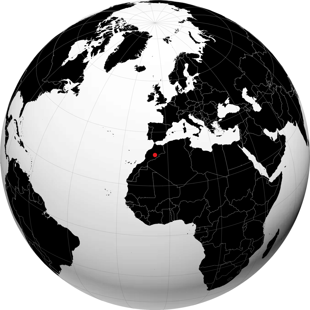 Tinghir auf dem Globus