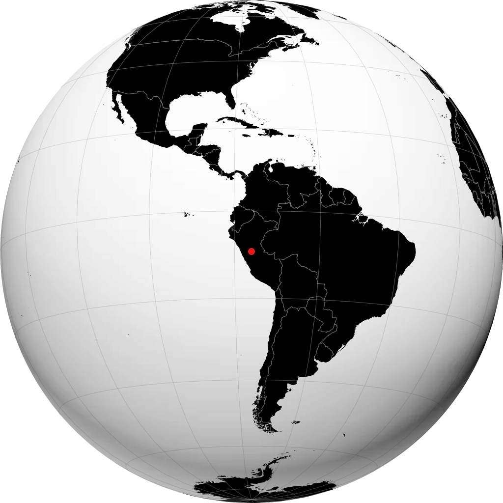 Tingo María auf dem Globus