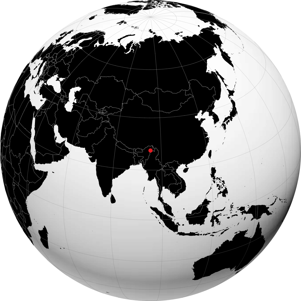Tinsukia auf dem Globus
