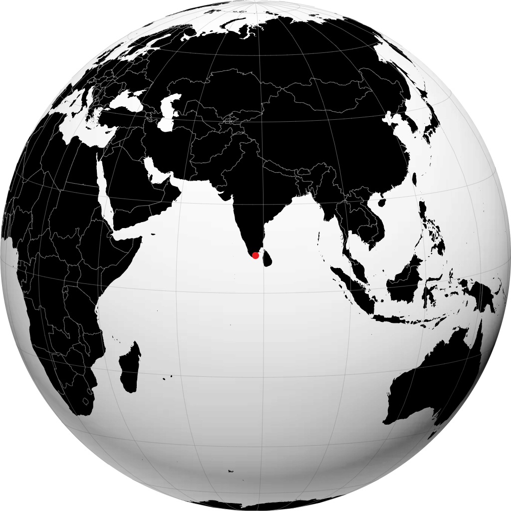 Tiruchchendur auf dem Globus
