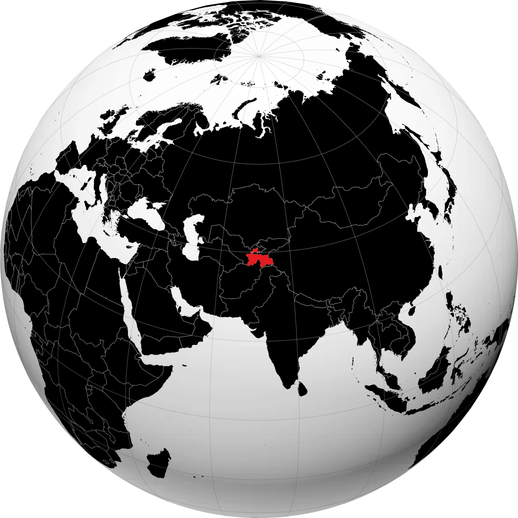 Tadschikistan auf dem Globus