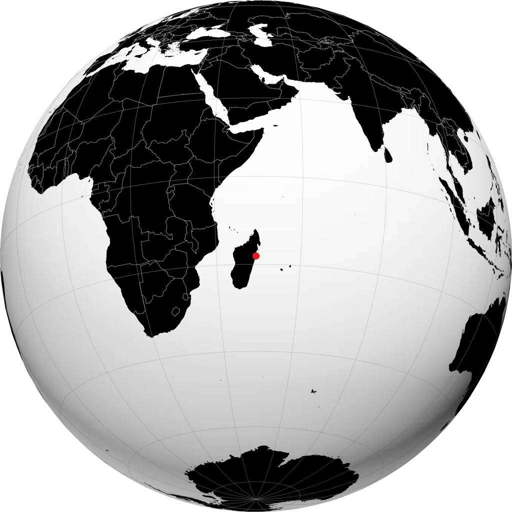 Toamasina auf dem Globus