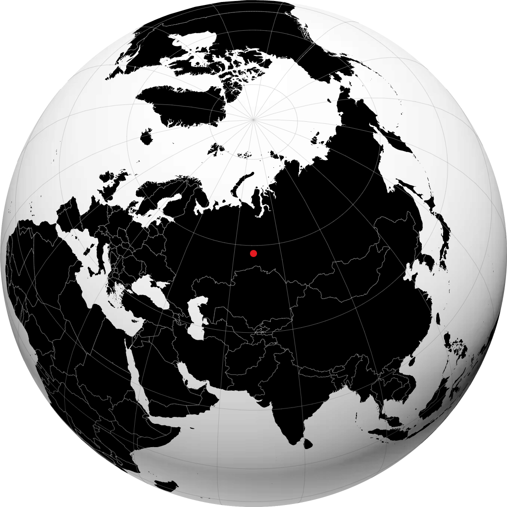 Tobolsk auf dem Globus