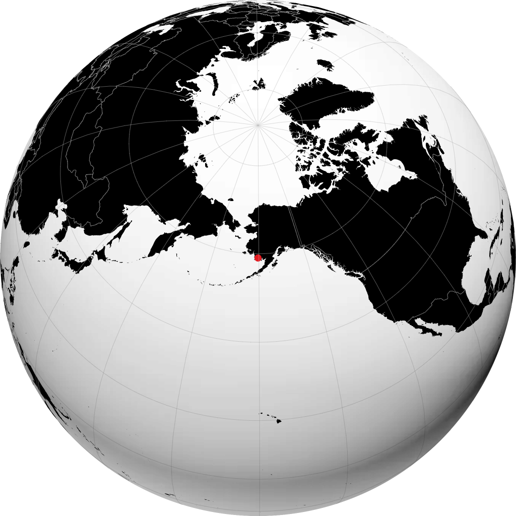 Togiak auf dem Globus