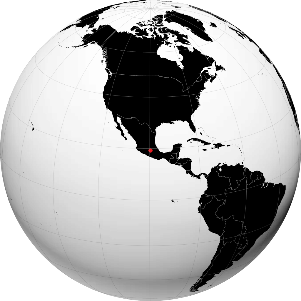 Toluca auf dem Globus