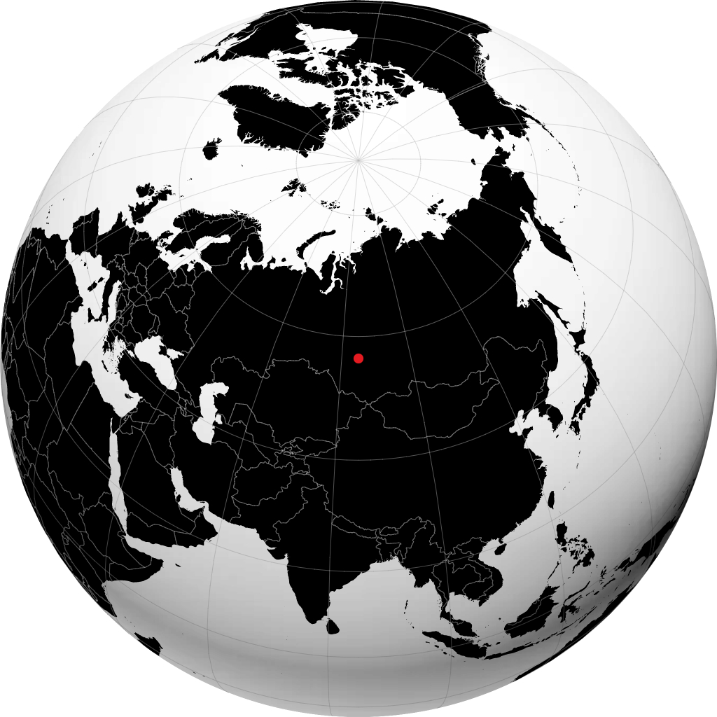 Tomsk auf dem Globus
