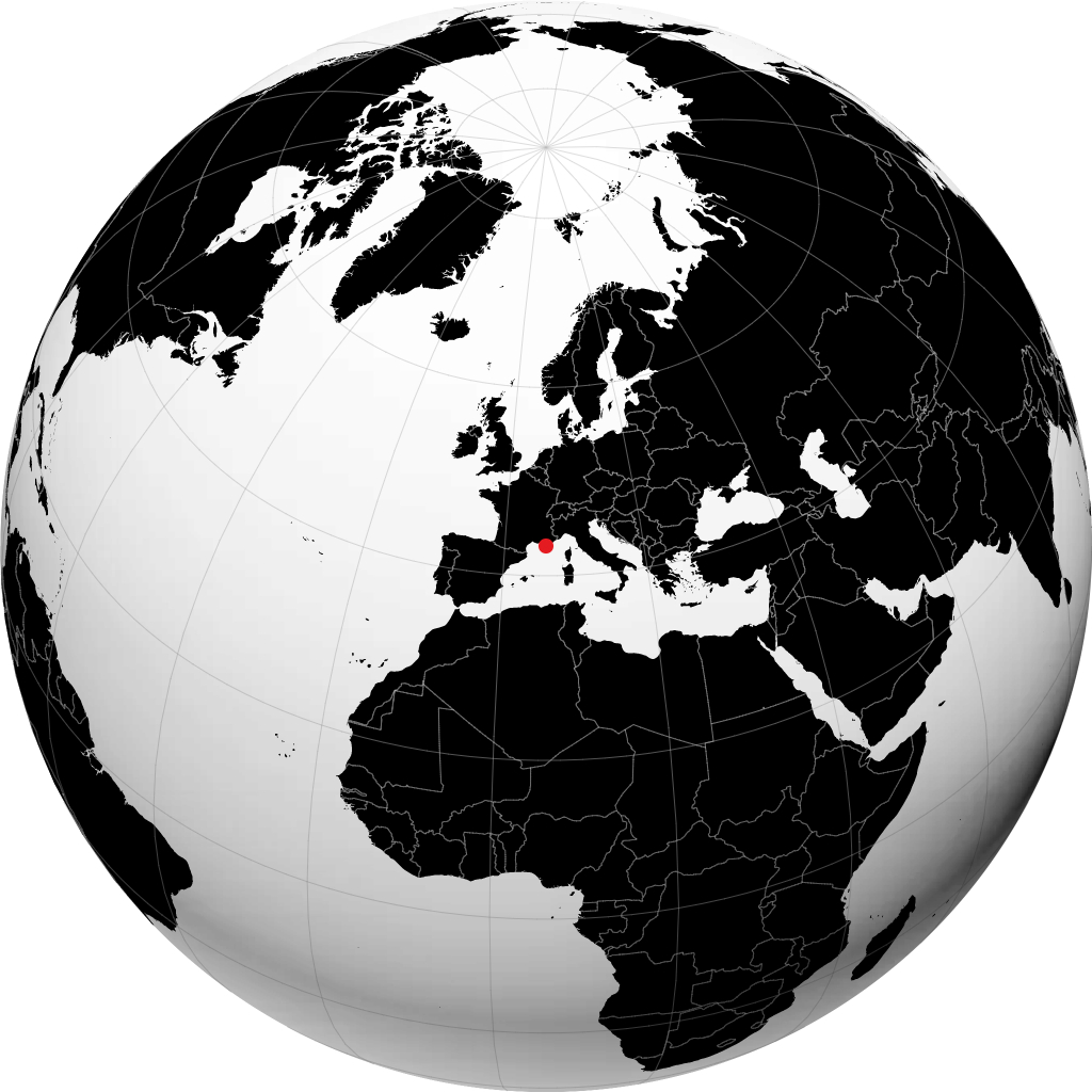Toulon auf dem Globus