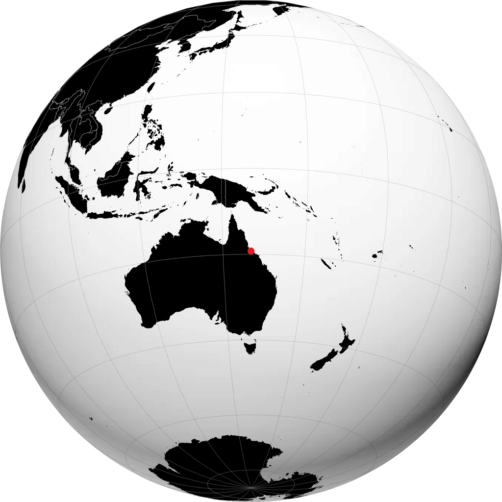 Townsville auf dem Globus