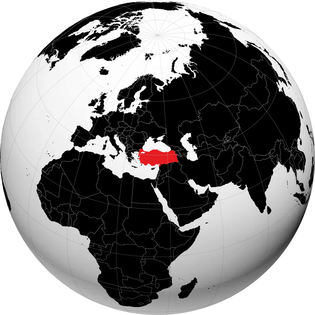 Türkei auf dem Globus