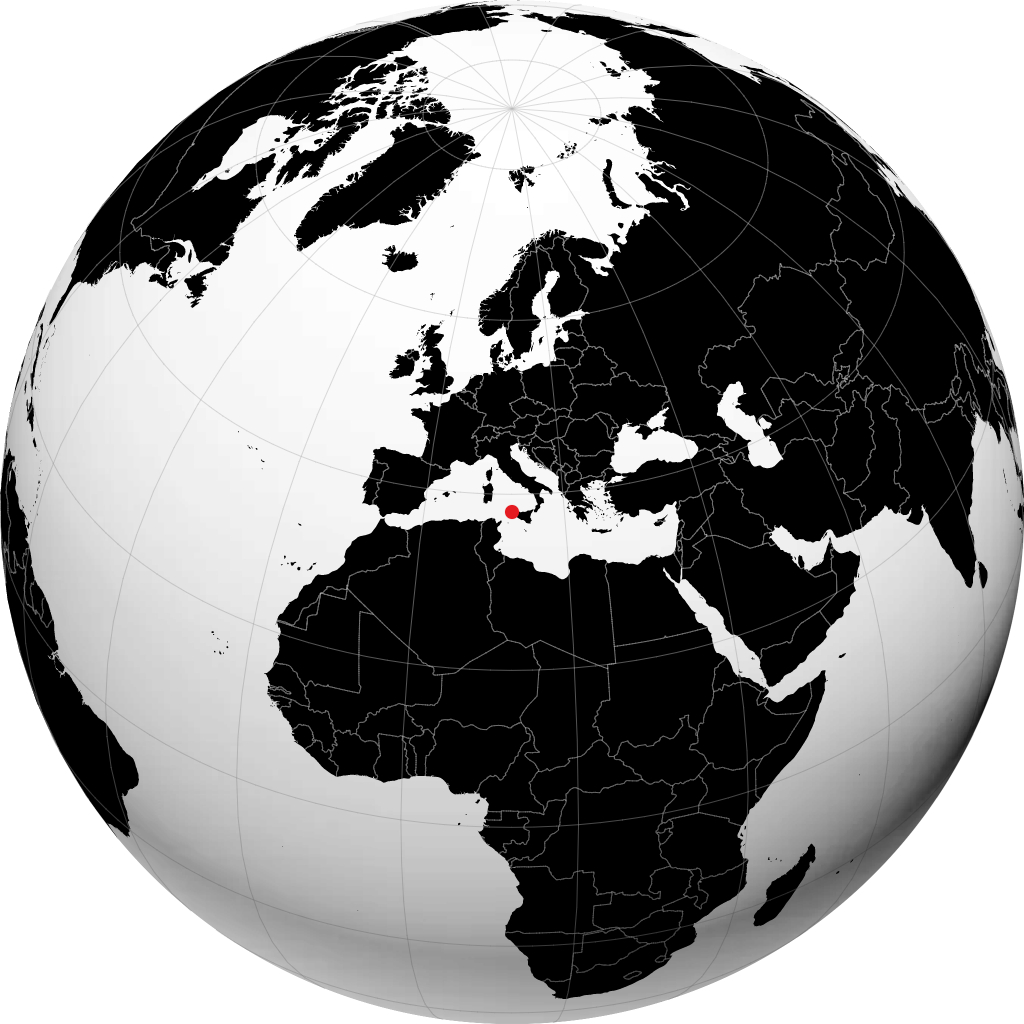 Trapani auf dem Globus