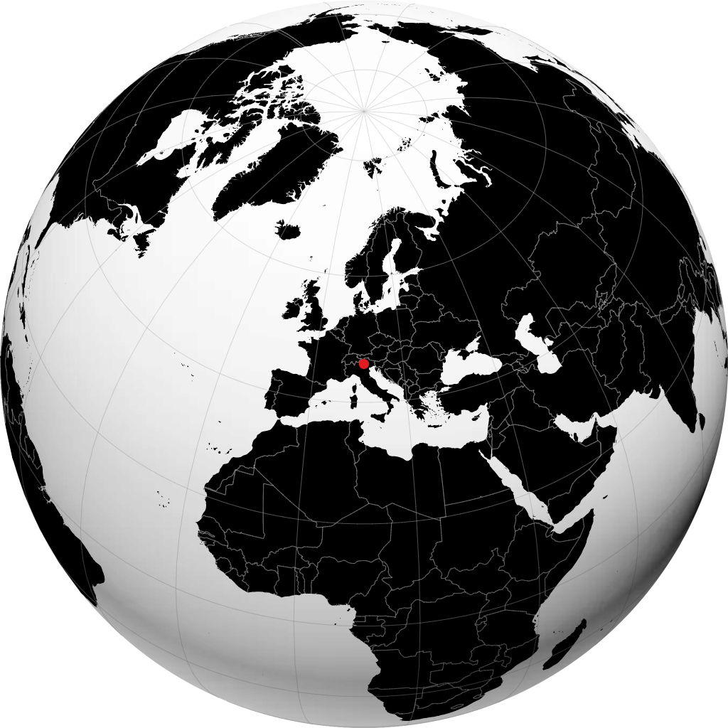 Trient auf dem Globus