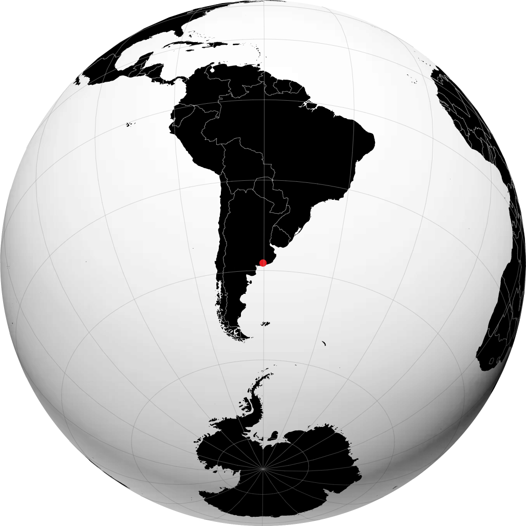 Tres Arroyos auf dem Globus