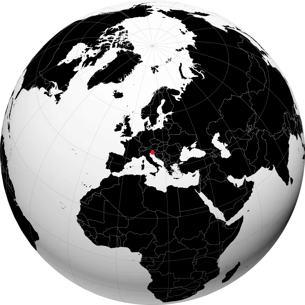 Trieste auf dem Globus