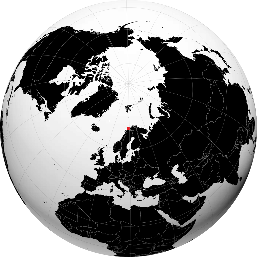 Tromsø auf dem Globus