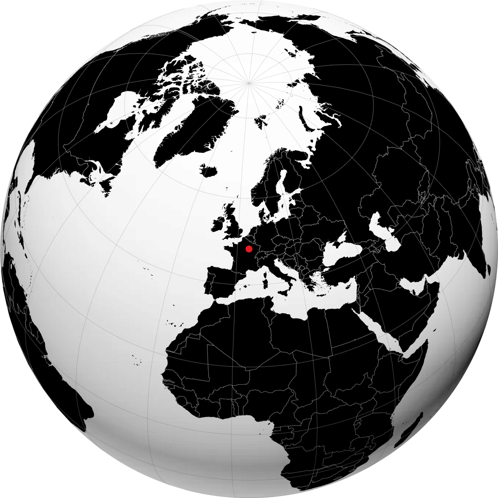 Troyes auf dem Globus