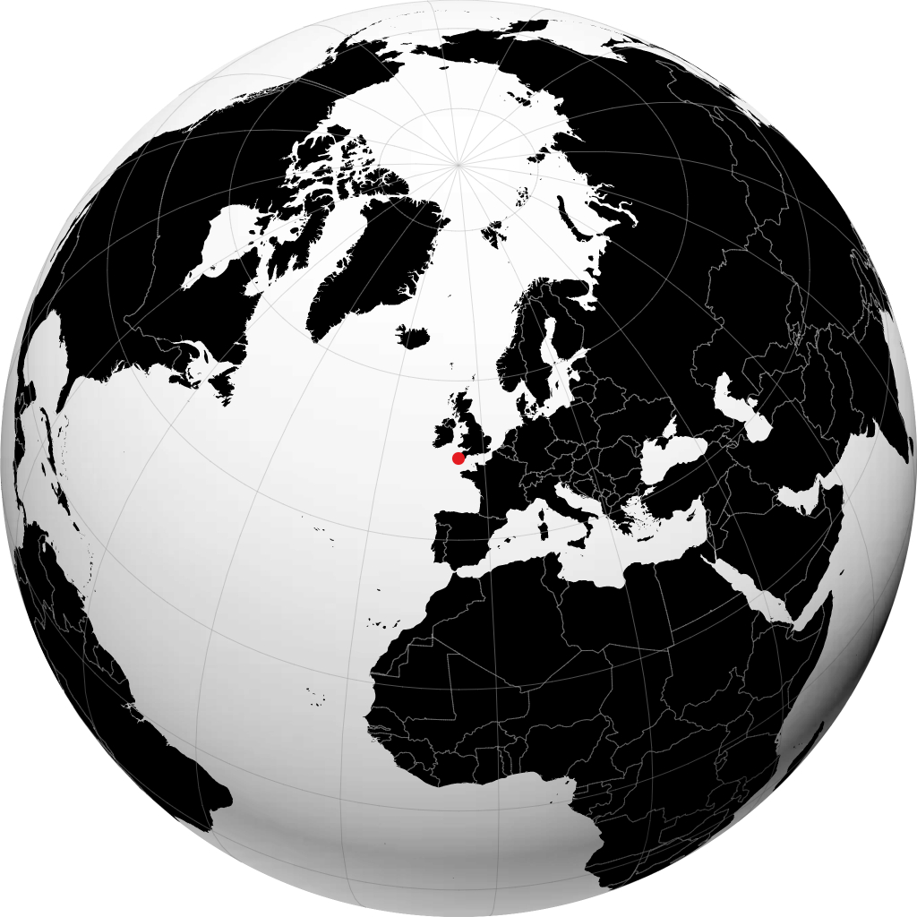 Truro auf dem Globus