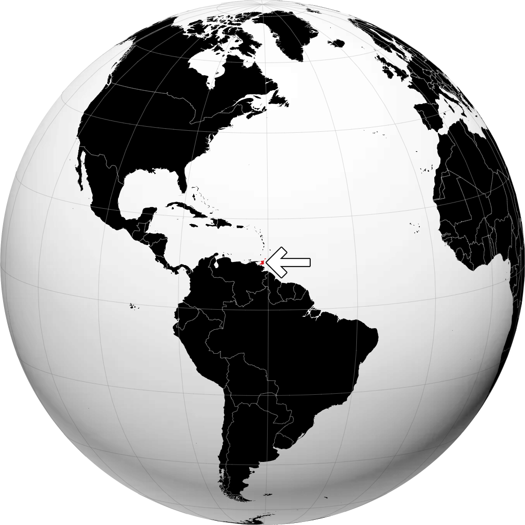 Trinidad und Tobago auf dem Globus