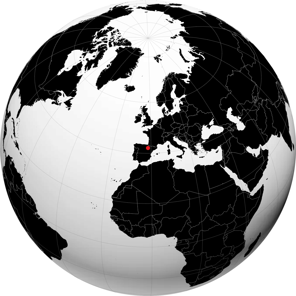 Tudela auf dem Globus