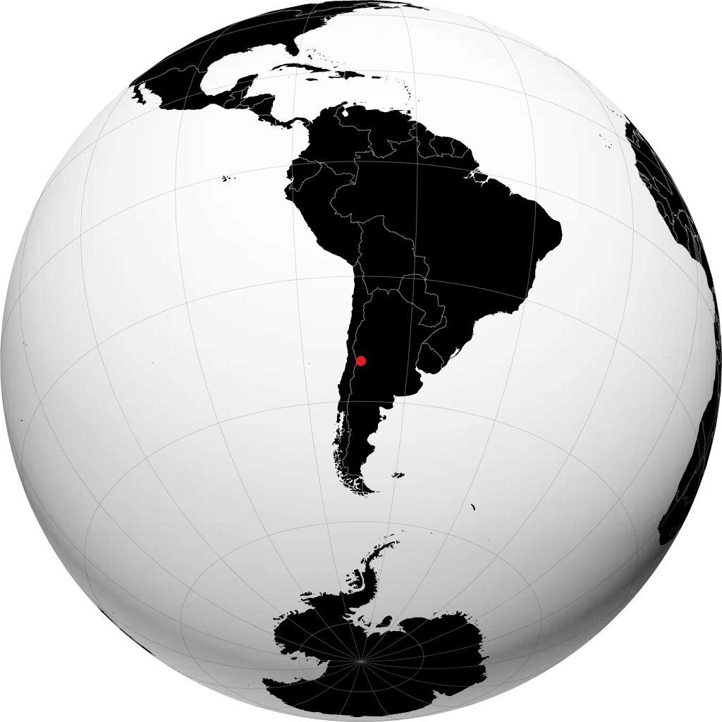 Tunuyán auf dem Globus