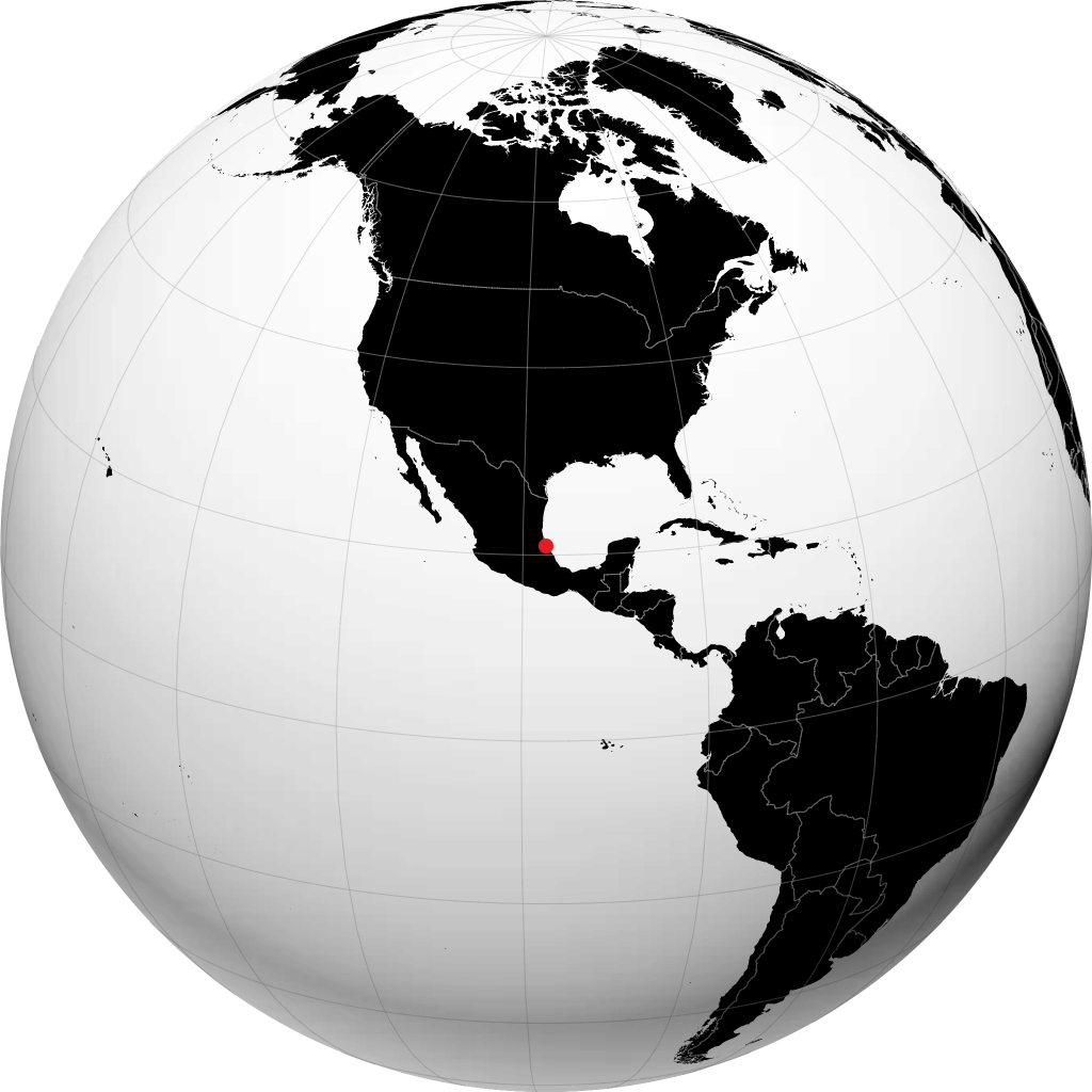 Tuxpan auf dem Globus