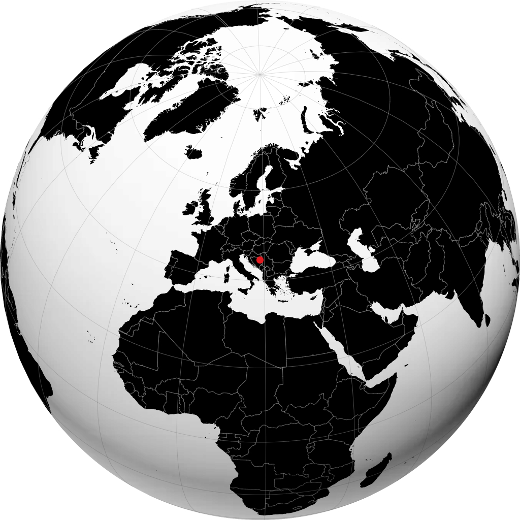 Tuzla auf dem Globus