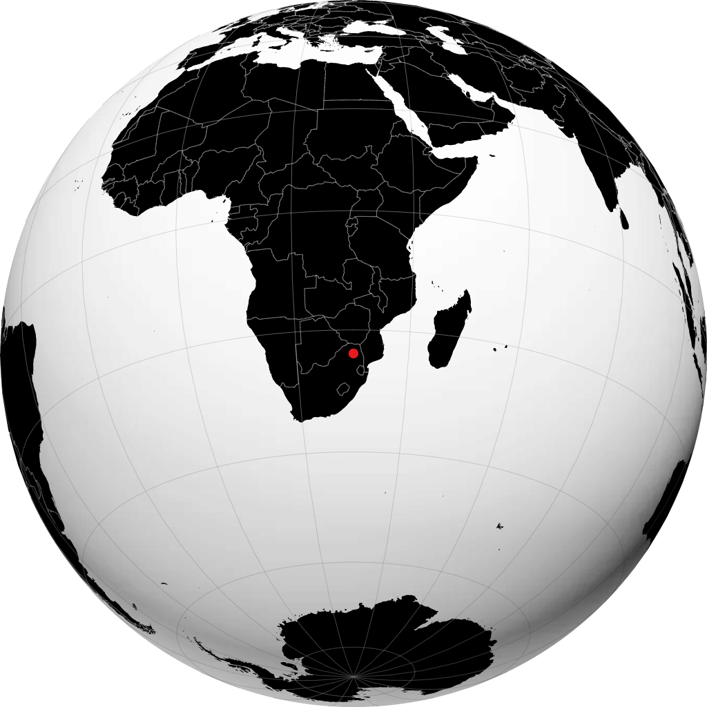 Tzaneen auf dem Globus