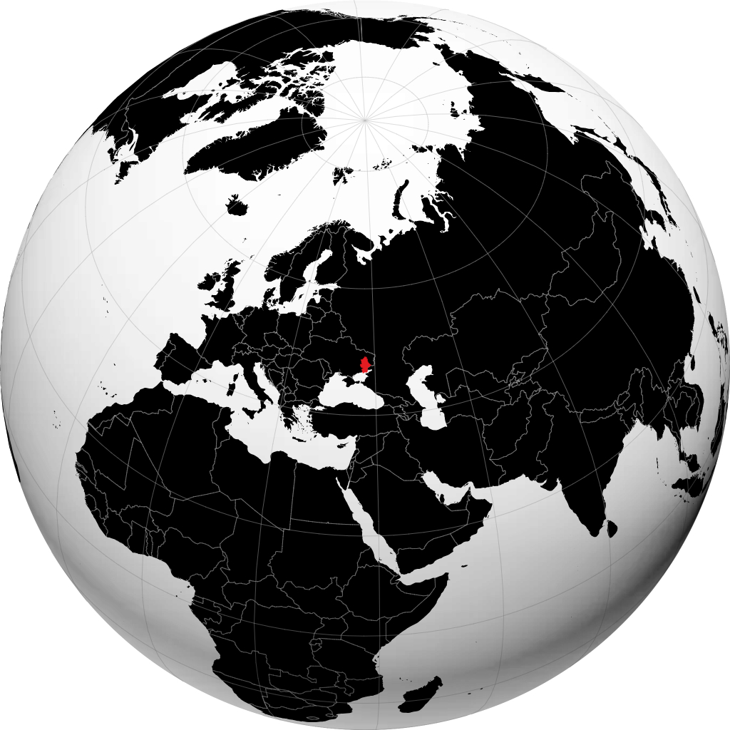 Oblast Donezk auf dem Globus